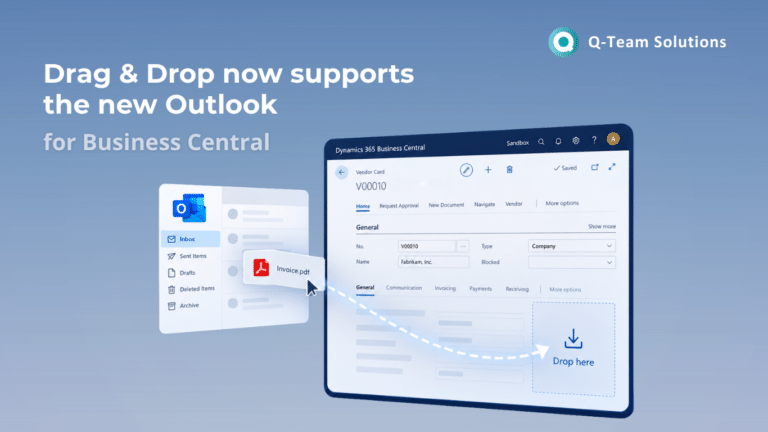 Drag & Drop app now supports dragging documents from the new Outlook into Microsoft Dynamics 365 Business Central.